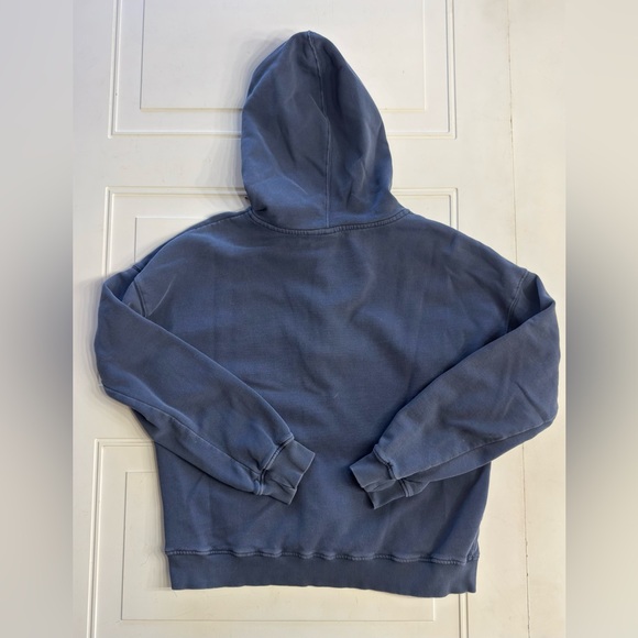 Roxy Women’s Sz L Y2K Blue Button Up Hooded Sweatshirt Hoodie - Picture 6 of 7